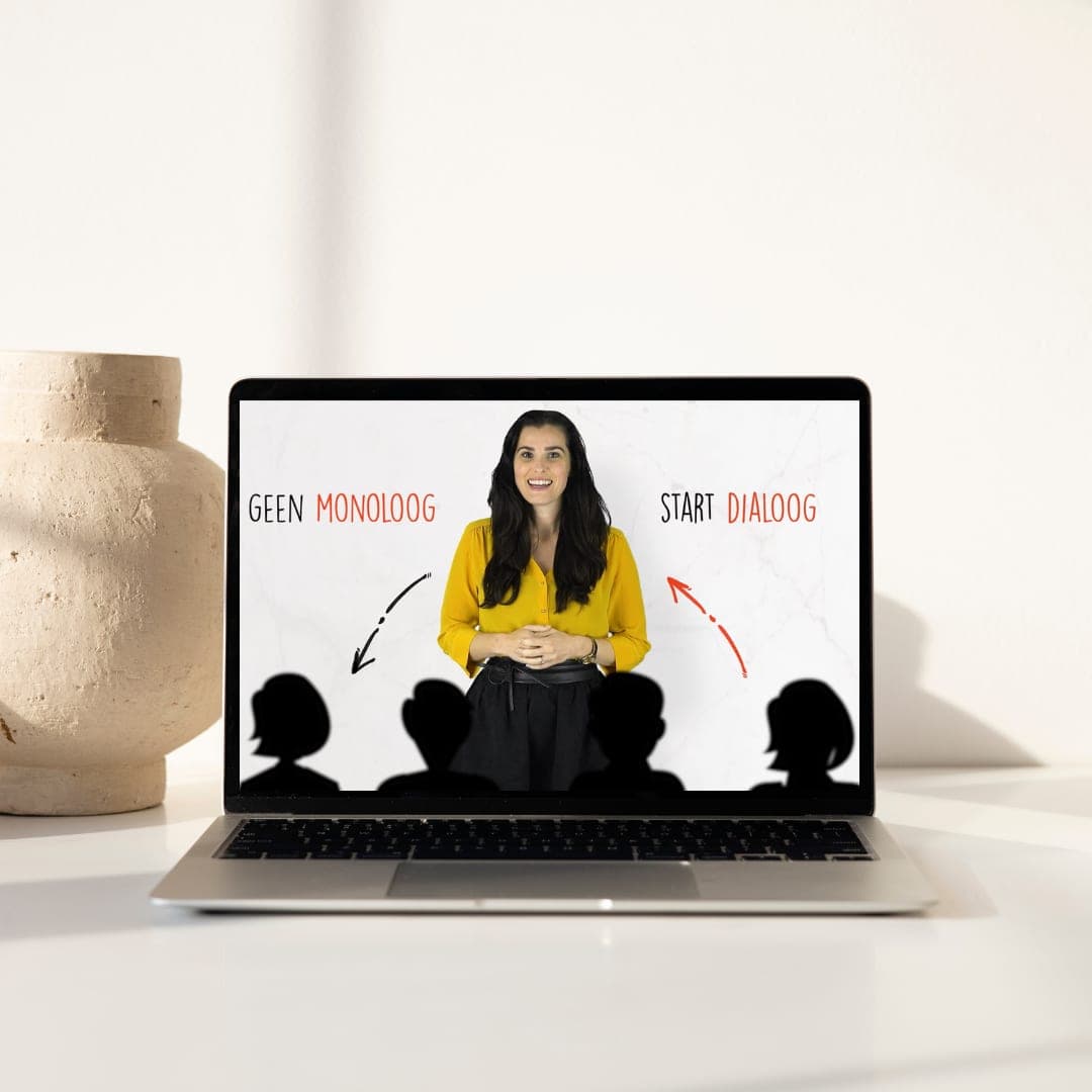 De e-learning Sollicitatiepitch op een laptop